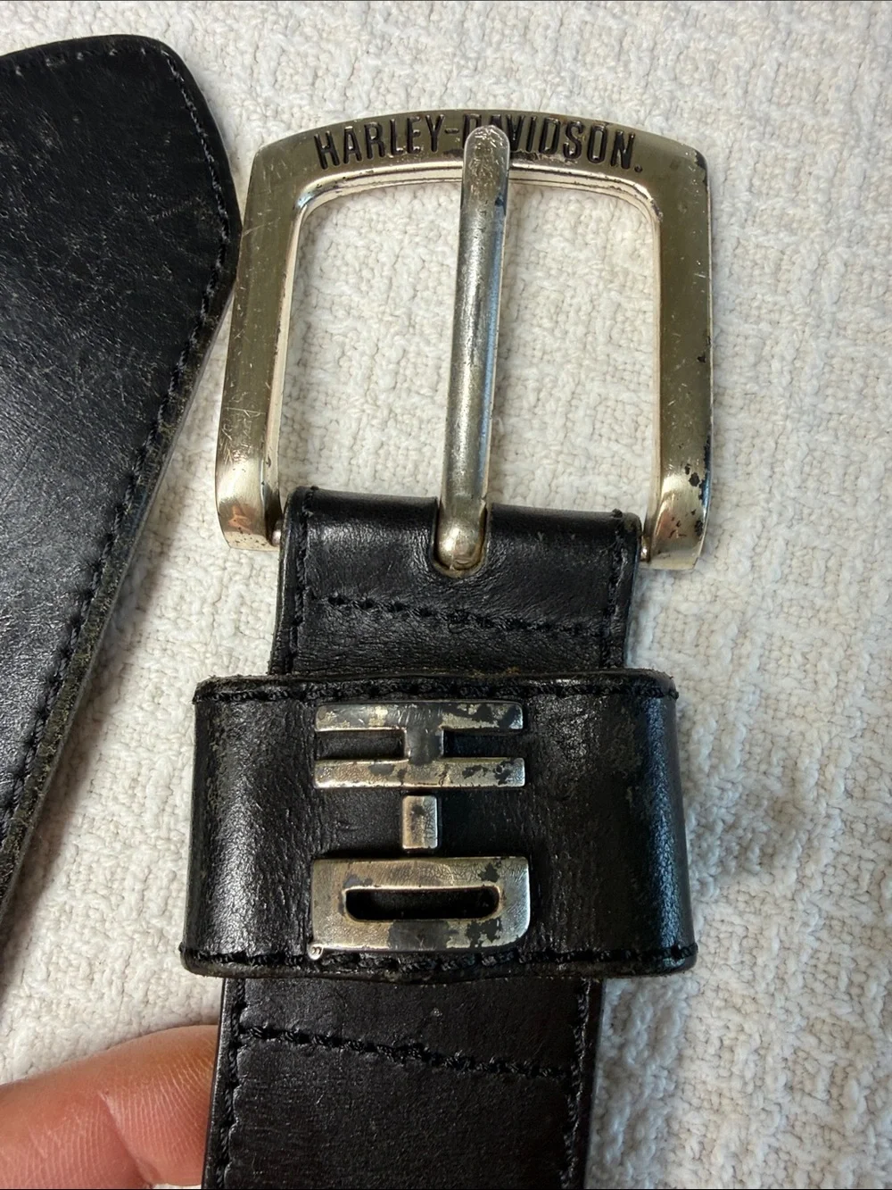 Harley Davidson Black leather belt size 40